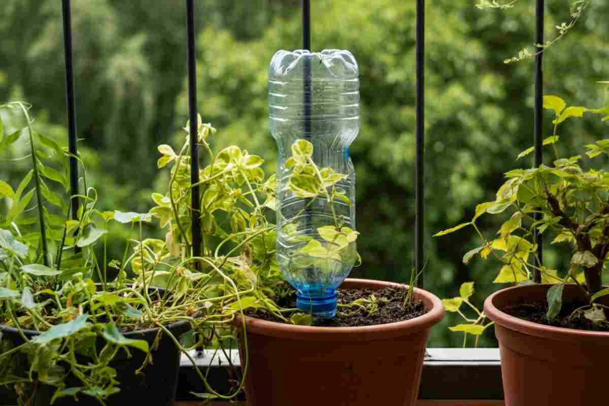 come creare un irrigatore con la bottiglia di plastica