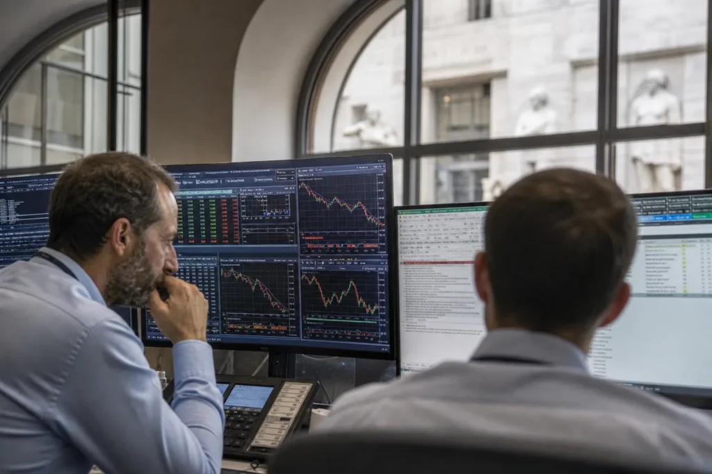Borsa italiana in calo: Milano scivola dell'1%, spread Btp-Bund risale a 111 punti