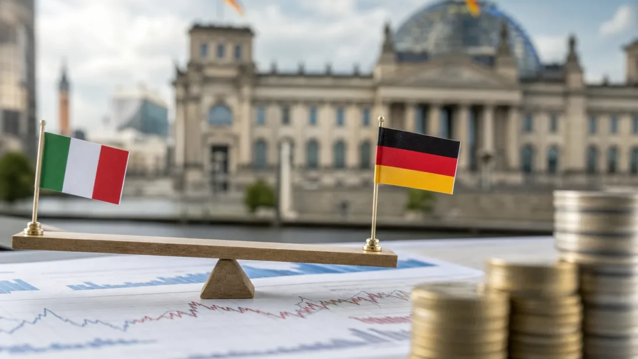 Spread Btp-Bund a 105,3 punti: il rendimento italiano sale al 4,52% mentre la Germania scende al 3,47%
