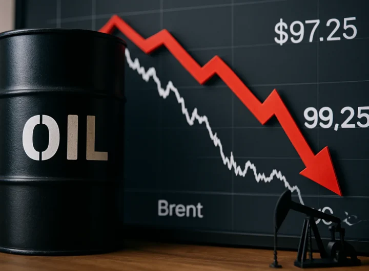 Petrolio in ribasso: Brent -3,06% a 97,25 dollari, Wti cede il 2,66%