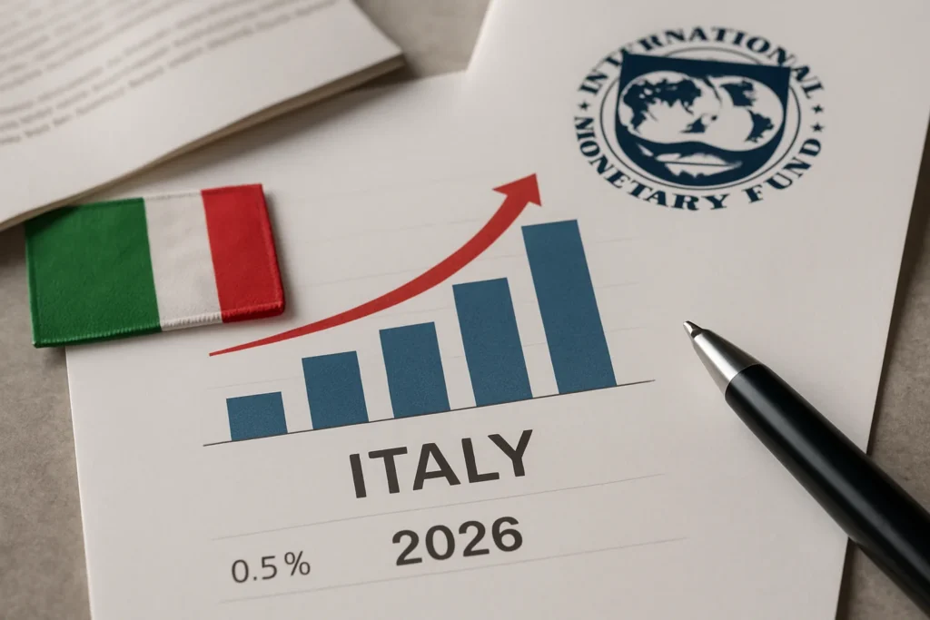 Fmi migliora le stime sul Pil italiano: da 0,5% a 0,8% nel 2026