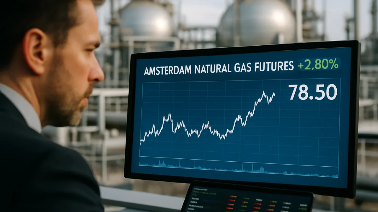Gas naturale ad Amsterdam: futures in rialzo, prezzi tra 71,85 e 80,25 euro/MWh a ottobre