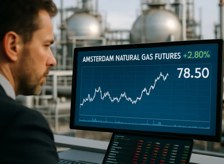 Gas naturale ad Amsterdam: futures in rialzo, prezzi tra 71,85 e 80,25 euro/MWh a ottobre