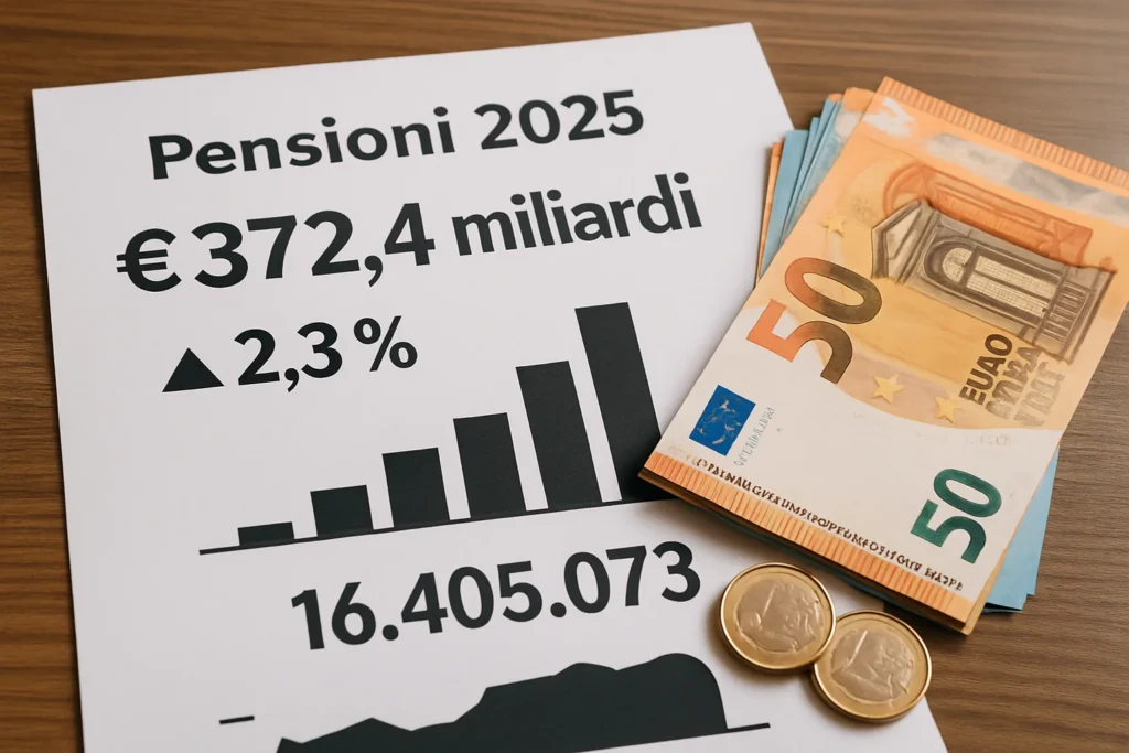 Inps, la spesa per le pensioni sale a 372,4 miliardi nel 2025: +2,3% e 16,4 milioni di pensionati