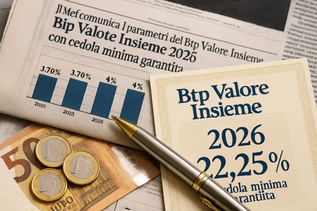 Btp Valore Insieme: cedola minima al 22,25%, ecco i tassi per ogni tranche