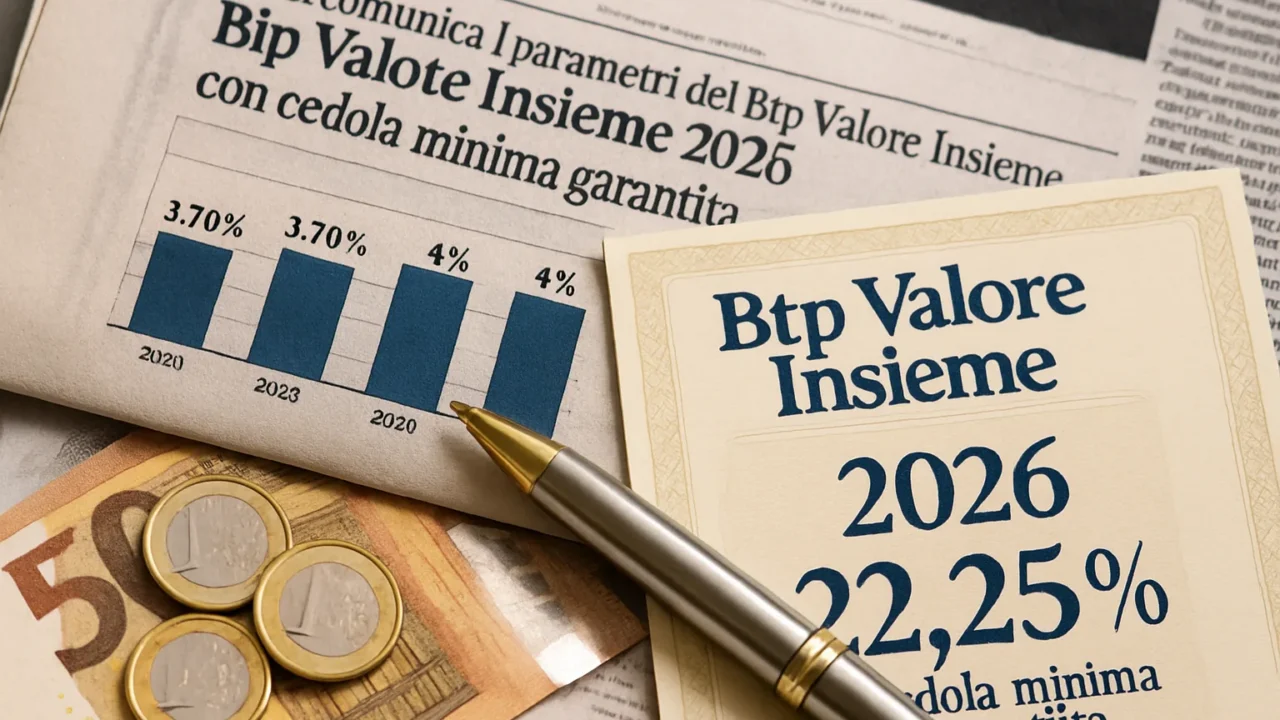 Btp Valore Insieme: cedola minima al 22,25%, ecco i tassi per ogni tranche
