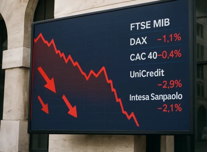 Borsa Milano maglia nera in Europa: le banche crollano mentre Stellantis e Inwit resistono