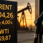 Petrolio a 104 dollari al barile: il Brent accelera del 4%
